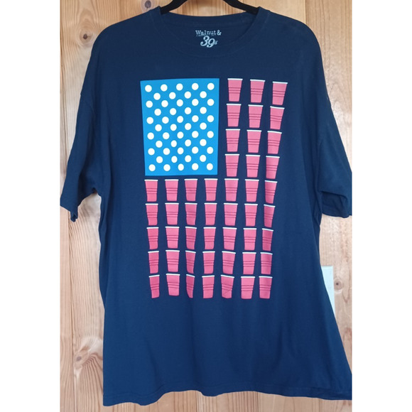 Red White Blue Solo Cup T Shirt Men's XL Patriotic Fourth of July Flag Design - Picture 2 of 6